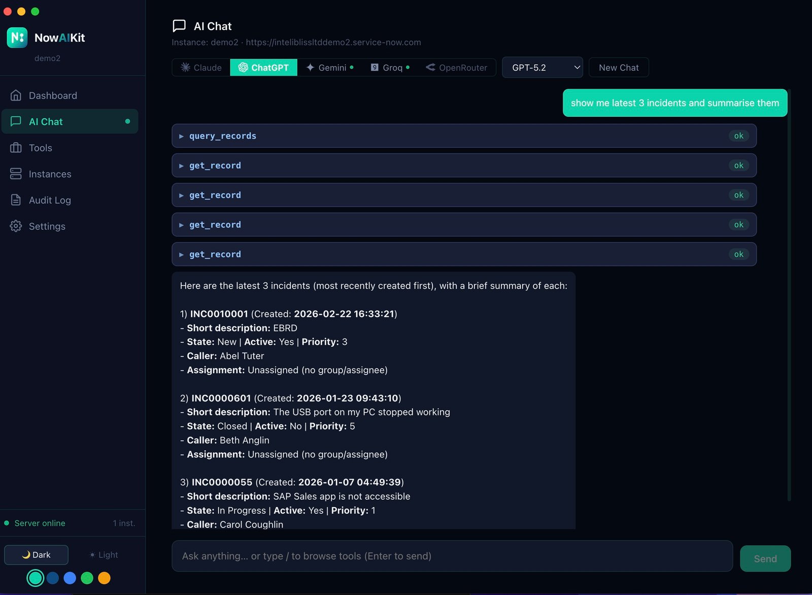 NowAIKit WebUI, AI Chat